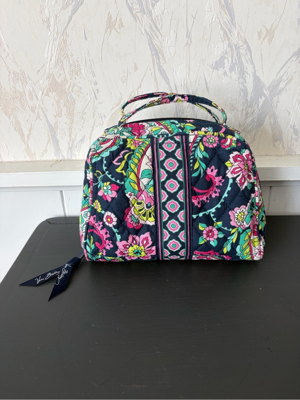 Vera Bradley Petal Paisley quilted travel cosmetic jewelry bag - vibrant.